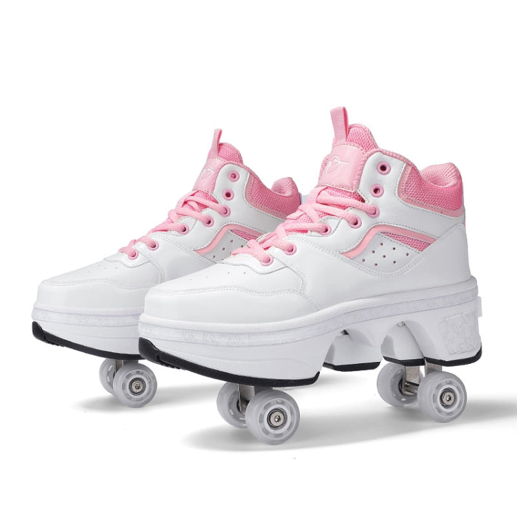 DF06 Walking Shoes Four-wheel Retractable Roller Skates, 33, 34, 35, 36, 37