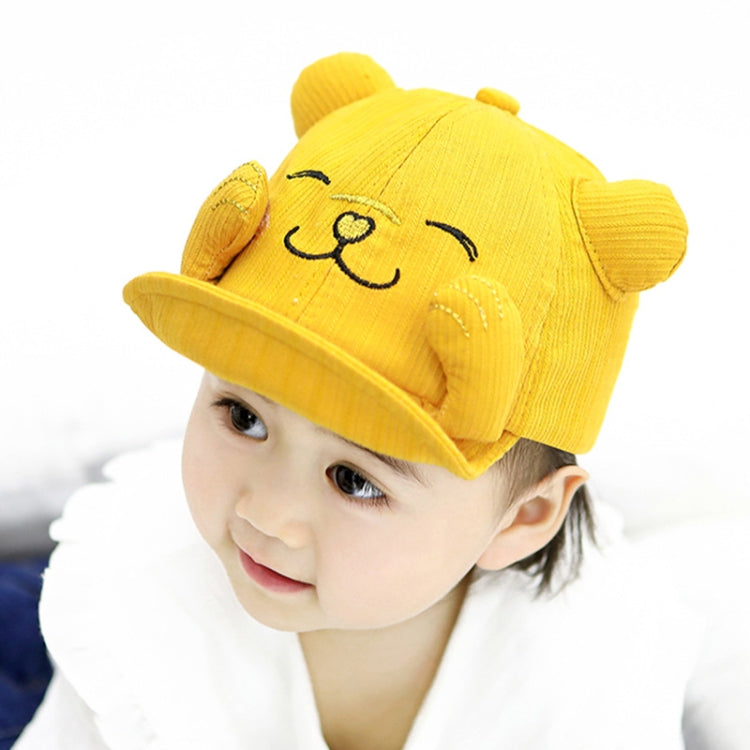 MZ8986 Cartoon Cat Embroidery Pattern Baby Hat Spring and Autumn Thin Cap Children Sunscreen Sun Hat, Suitable for Baby 6-24 Months