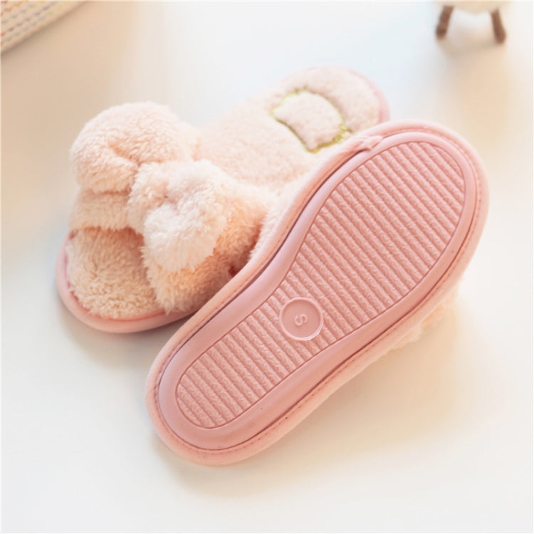 Furry Home Slippers Short Plush Indoor Home Slippers Owknot Slippers Women, 36-37, 38-39