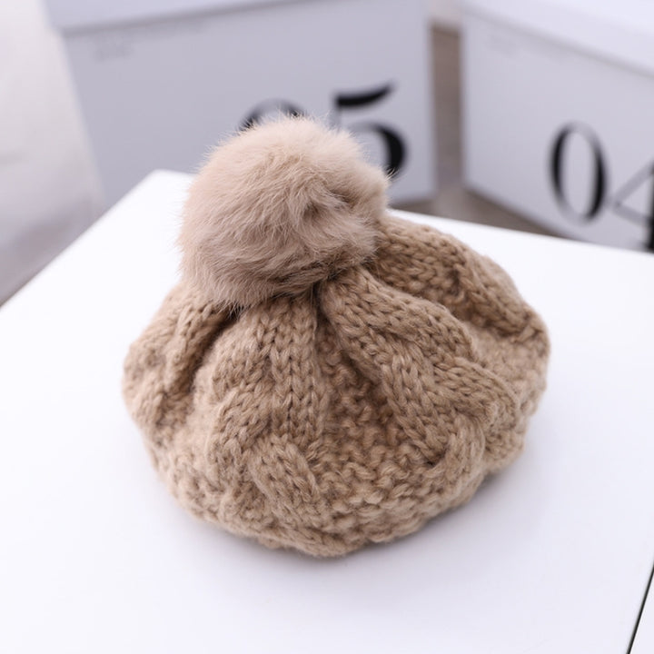 C0064 Hemp Pattern Children Knitted Beret Woolen Cap Autumn And Winter Warm Children Hat, One Size