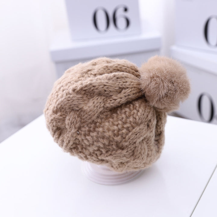 C0064 Hemp Pattern Children Knitted Beret Woolen Cap Autumn And Winter Warm Children Hat, One Size