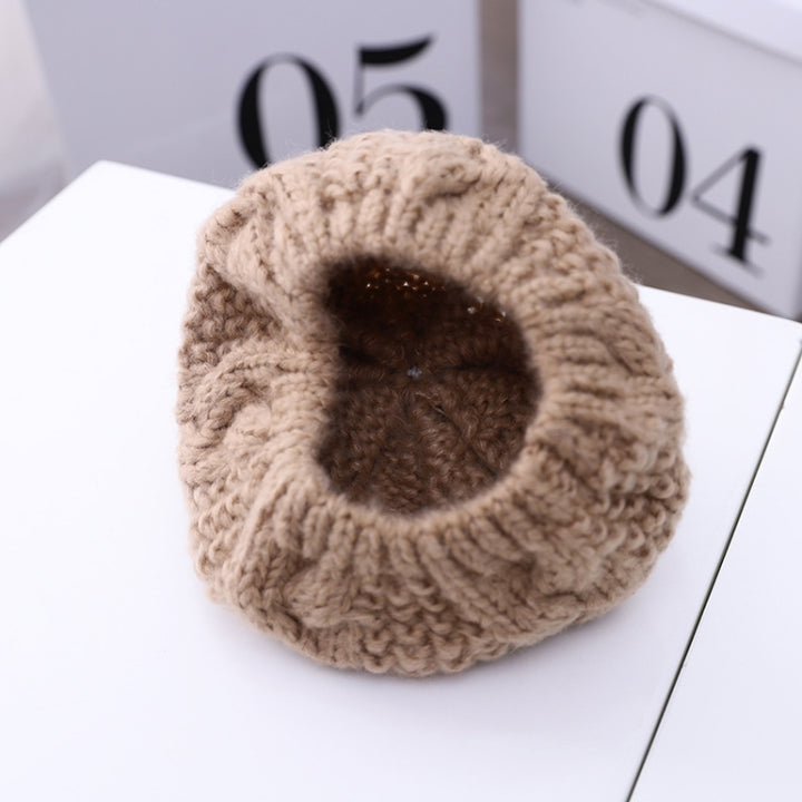 C0064 Hemp Pattern Children Knitted Beret Woolen Cap Autumn And Winter Warm Children Hat, One Size