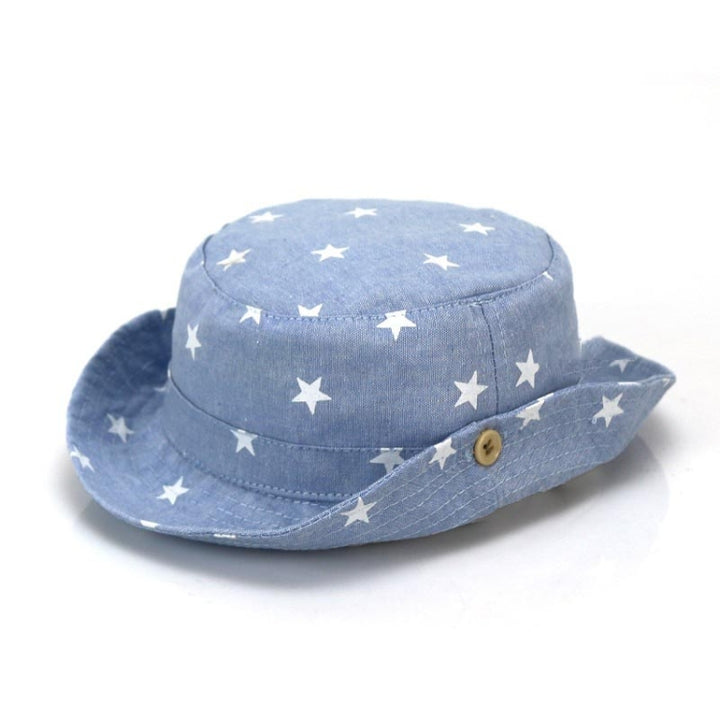 MZ7938 Spring Small Star Pattern Children Basin Hat Sun Hat, XL (54cm), S (48cm)