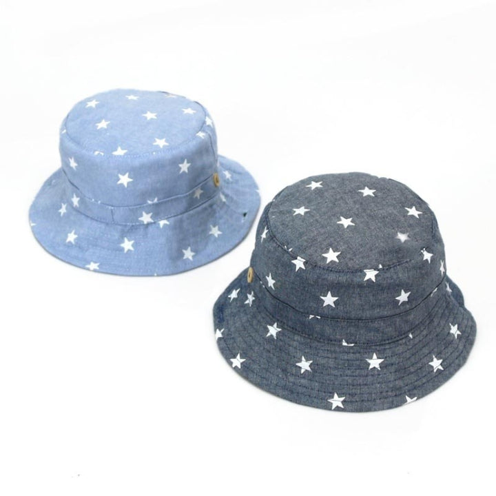 MZ7938 Spring Small Star Pattern Children Basin Hat Sun Hat, S (48cm), M (50cm), L (52cm), XL (54cm)