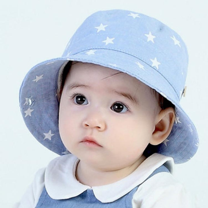 MZ7938 Spring Small Star Pattern Children Basin Hat Sun Hat, S (48cm), M (50cm), L (52cm), XL (54cm)