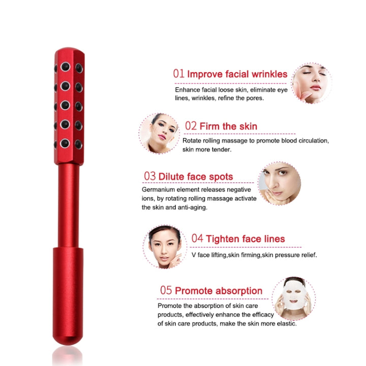 30 Germanium Massage Beauty Stick Roller V-shaped Beauty Instrument Facial Massager Random Colour Delivery, 30 Germanium