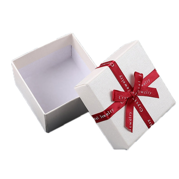 10 PCS Bowknot Jewelry Gift Box Square Jewelry Paper Packaging Box, 8x8x4.5cm, 9x9x4cm, 6.2x6.2cm, 8x8x3.5cm