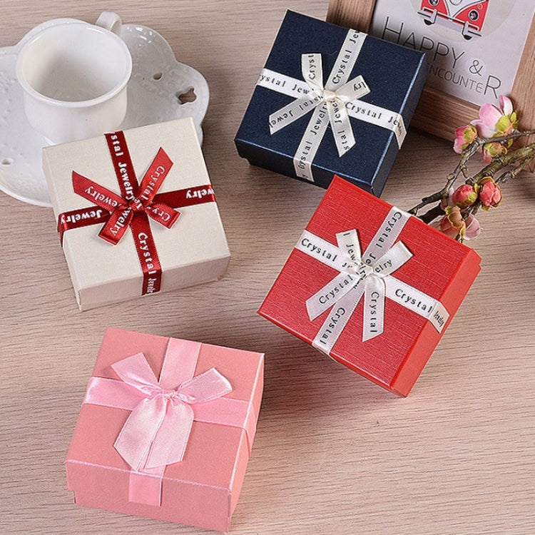 10 PCS Bowknot Jewelry Gift Box Square Jewelry Paper Packaging Box, 8x8x4.5cm, 9x9x4cm, 6.2x6.2cm, 8x8x3.5cm