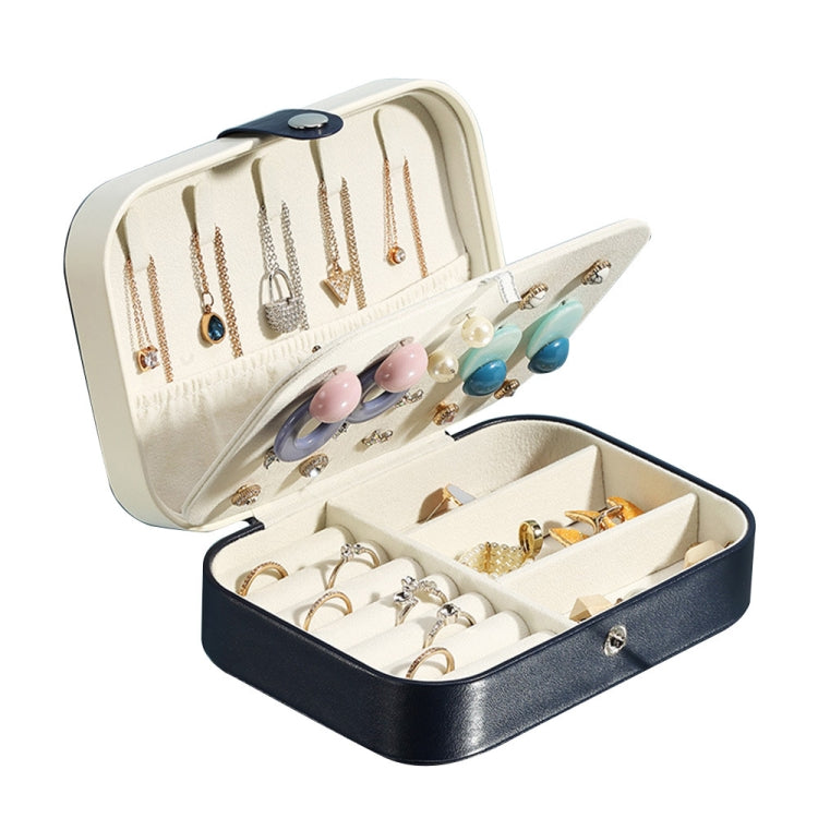 Double-Layer Jewelry Storage Box Earrings Ring Portable Flannel Jewelry Box