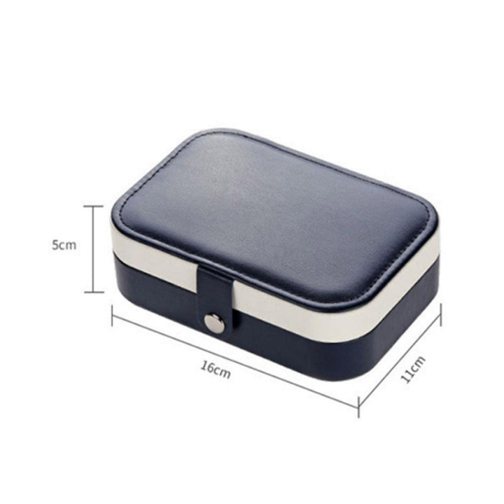 Double-Layer Jewelry Storage Box Earrings Ring Portable Flannel Jewelry Box