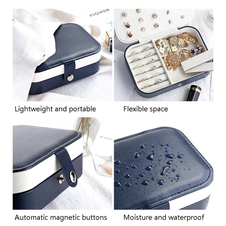 Double-Layer Jewelry Storage Box Earrings Ring Portable Flannel Jewelry Box