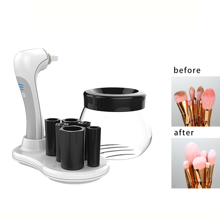 Electric Scrubber Make-Up Brush Cleaning Machine Automatic Dryer USB Rechargeable Make-Up Brush Cleaner, White, Black