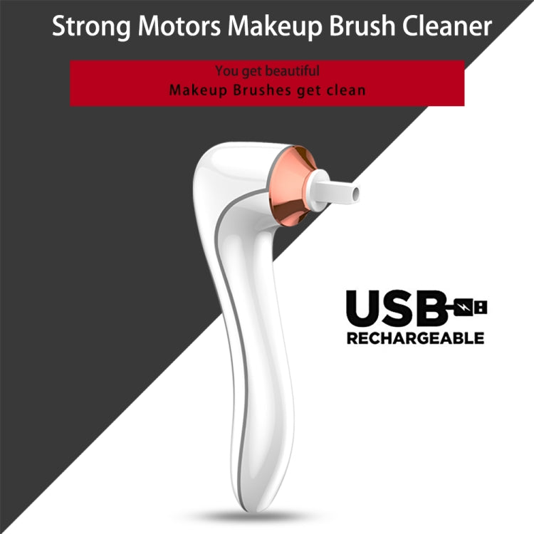 Electric Scrubber Make-Up Brush Cleaning Machine Automatic Dryer USB Rechargeable Make-Up Brush Cleaner, White, Black