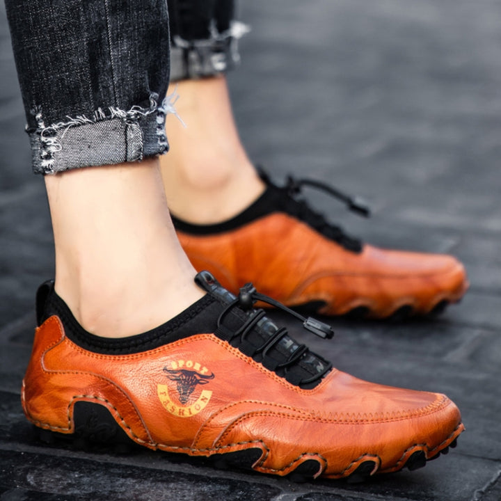 Spring And Summer Men Casual Octopus Peas Lazy Shoes Breathable Leather Shoes, 38, 39, 40, 41, 42, 43, 44, 45, 46, 47, 48