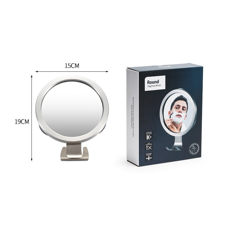 Bathroom Suction Cup Anti-Fog Mirror Aluminum Alloy With Hook Round Mirror