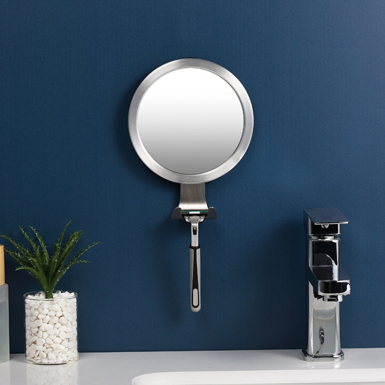 Bathroom Suction Cup Anti-Fog Mirror Aluminum Alloy With Hook Round Mirror