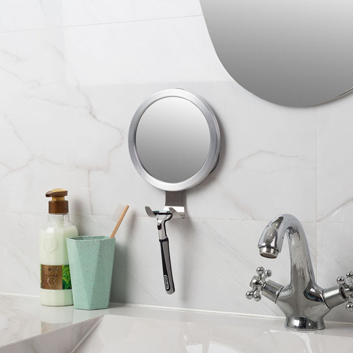 Bathroom Suction Cup Anti-Fog Mirror Aluminum Alloy With Hook Round Mirror