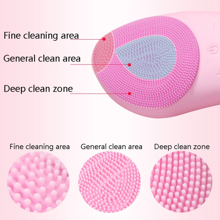 Ultrasonic Vibration Facial Cleansing Apparatus Multifunctional Electric Facial Washing Brush, Green (With Cold Compress Function), Red (With Cold Compress Function), Blue (With Cold Compress Function), Pink (With Cold Compress Function)