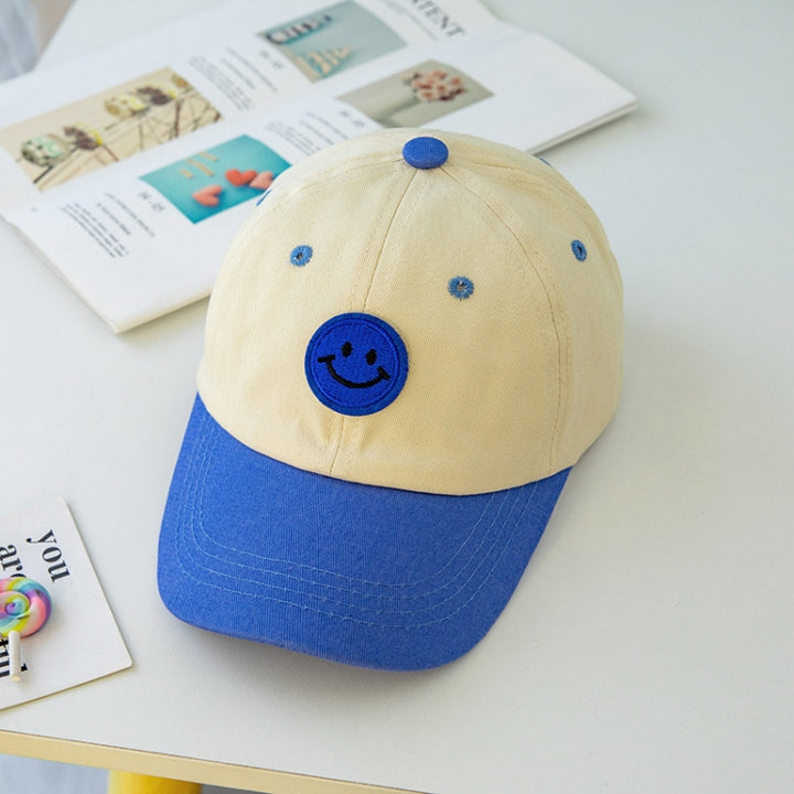 C0408 Spring Smiley Pattern Baby Peaked Cap Sunscreen Shade Baseball Hat, 48-52cm