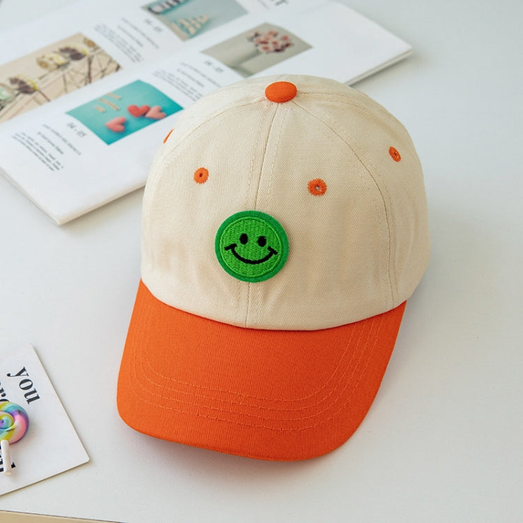 C0408 Spring Smiley Pattern Baby Peaked Cap Sunscreen Shade Baseball Hat, 48-52cm