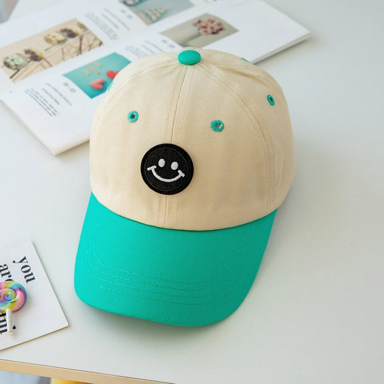 C0408 Spring Smiley Pattern Baby Peaked Cap Sunscreen Shade Baseball Hat, 48-52cm