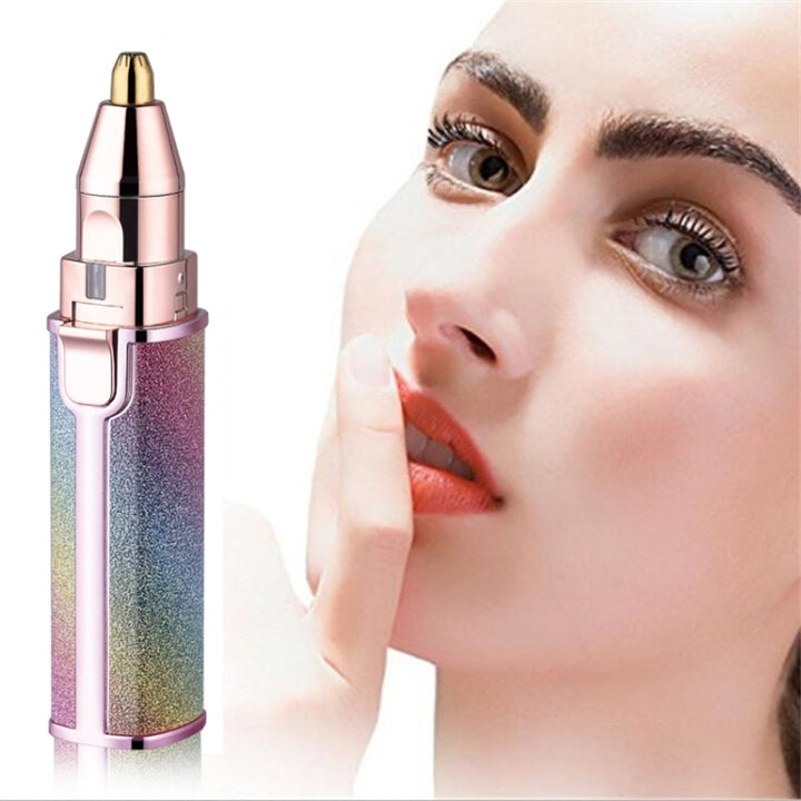 2 In 1  Electric Shaver Lady Eyebrow Trimmer Lipstick Automatic Facial Hair Removal Device, Dry Battery, Charging