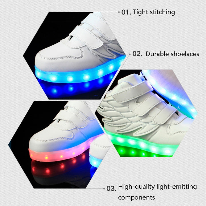 Children Colorful Light Shoes LED Charging Luminous Shoes, 25, 26, 27, 28, 29