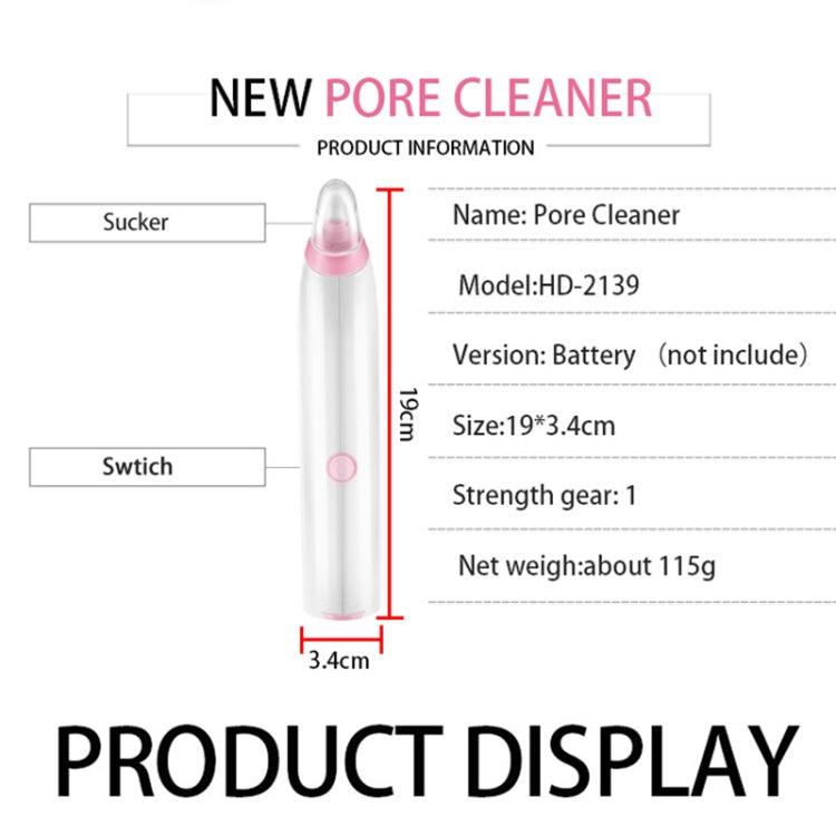 HD-2139 Blackhead Suction Device Pore Cleaner Face Cleaning Beauty Device, White, Pink