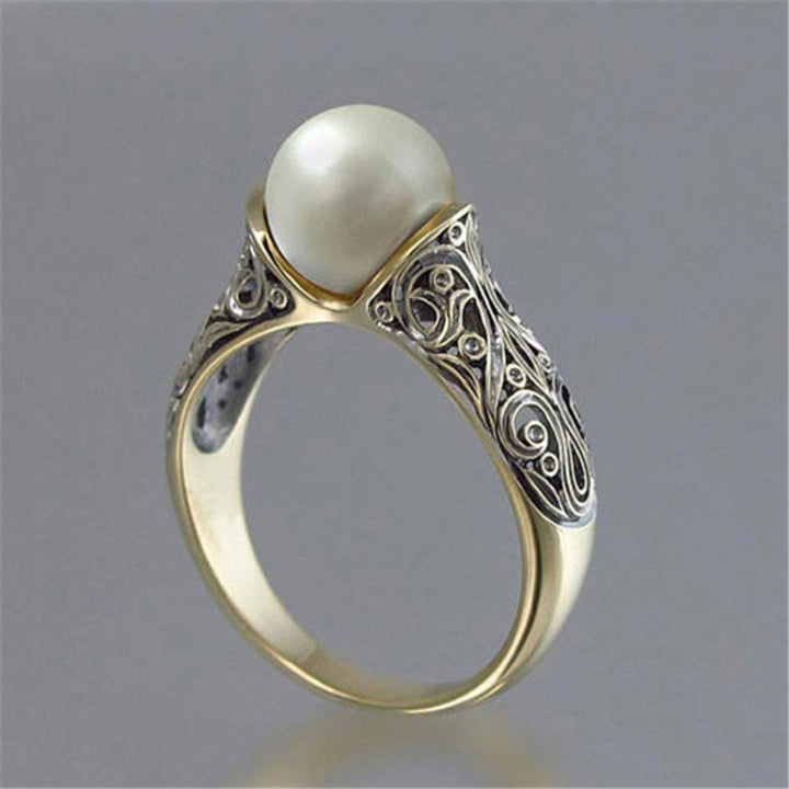 Women Retro Style Inlaid Delicate Synthetic Pearl Ring Jewelry, 6, 7, 8, 9, 10, 5, 11, 12