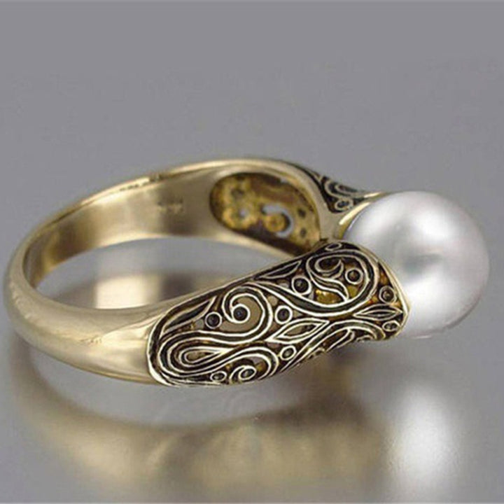 Women Retro Style Inlaid Delicate Synthetic Pearl Ring Jewelry, 6, 7, 8, 9, 10, 5, 11, 12