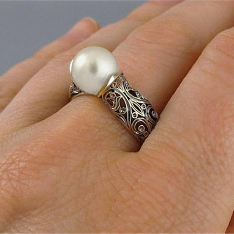 Women Retro Style Inlaid Delicate Synthetic Pearl Ring Jewelry, 6, 7, 8, 9, 10, 5, 11, 12