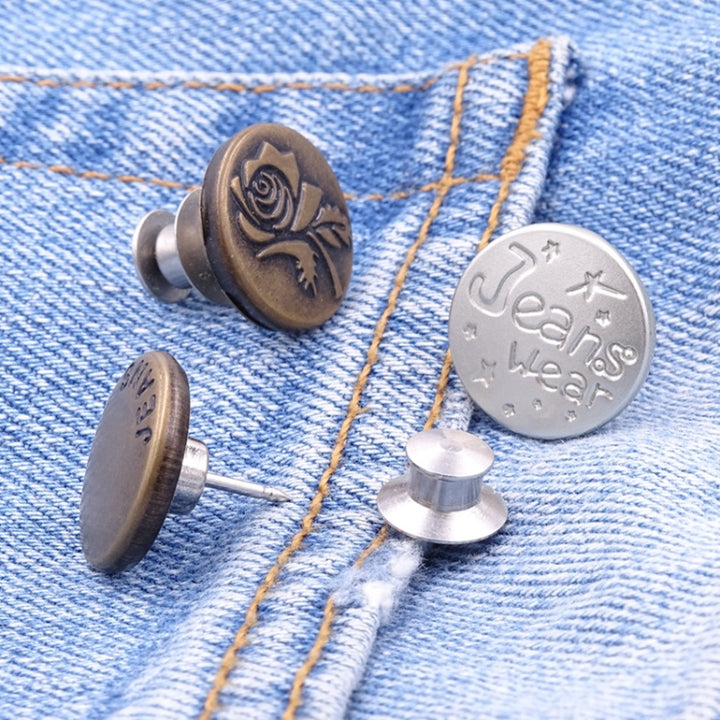 20 PCS 17mm Jeans Buttons Nail-Free Adjustable And Detachable Buttons, Black, White, Style 1, Style 2, Style 3, Style 4, Style 5, Style 6, Style 7, Style 8, Style 9, Style 10, Style 11, Style 12, Style 13, Style 14, Style 15, Style 16, Style 17, Style 18