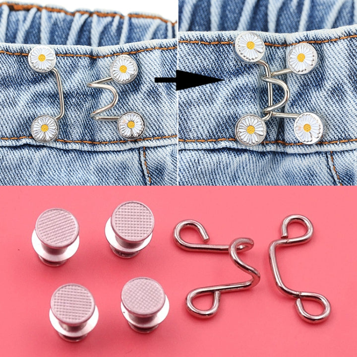 6 in 1 Nail-Free Detachable Button Jeans Waist Adjustment Buckle Set, Colour: 25mm (Silver), 25mm ( Chrysanthemum), 32mm (Chrysanthemum), 25mm (Silver), 32mm (Silver), 25mm (Bronze), 32mm (Bronze), 25mm (Black), 32mm (Gun Black), 25mm (Golden)