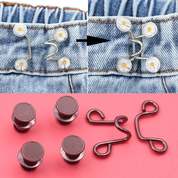 6 in 1 Nail-Free Detachable Button Jeans Waist Adjustment Buckle Set, Colour: 25mm (Silver), 25mm ( Chrysanthemum), 32mm (Chrysanthemum), 25mm (Silver), 32mm (Silver), 25mm (Bronze), 32mm (Bronze), 25mm (Black), 32mm (Gun Black), 25mm (Golden)