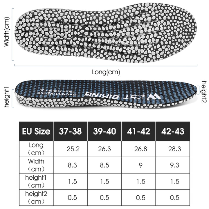 WEST BIKING Bicycle Riding Insole Sports Slow Shock PU Comfortable Insole, 37-38, 39-40, 41-42, 43-44