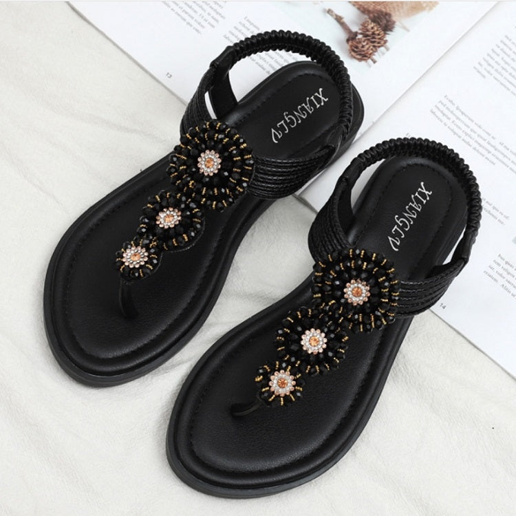 Ladies Summer Bohemian Roman Sandals Seaside Flat Beach Shoes, 36, 37, 38, 39, 40, 41, 42