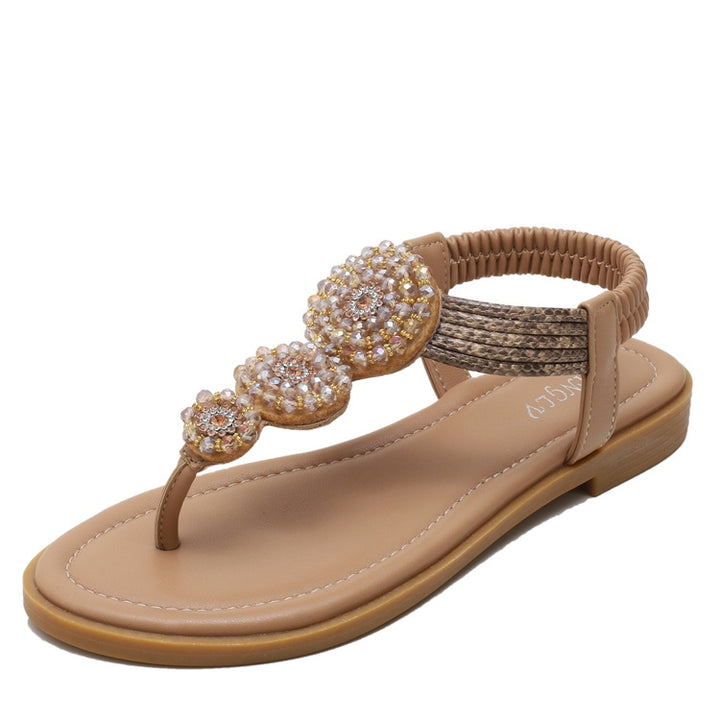 Ladies Summer Bohemian Roman Sandals Seaside Flat Beach Shoes, 36, 37, 38, 39, 40, 41, 42