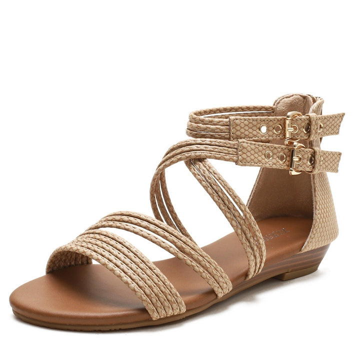 Ladies Summer Wedge Sandals Open-Toe Thick-Soled Roman Style Sandals, 36, 37, 38, 39, 40, 41, 42