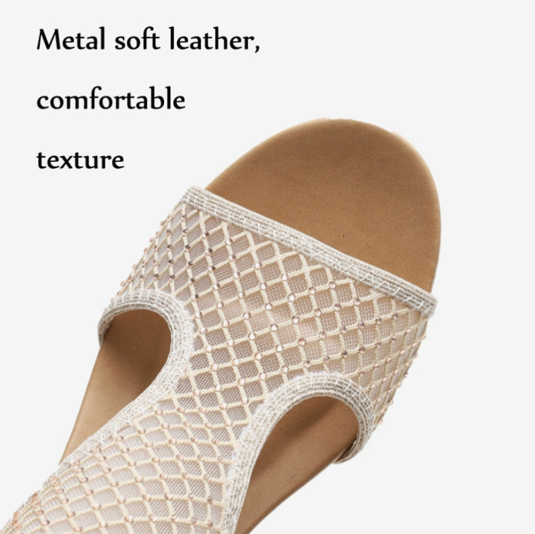 Ladies Summer Sandals All-Match Casual Mesh Thick Sole Wedge Heel Shoes, 36, 37, 38, 39, 40, 41, 42