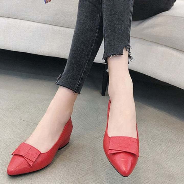 Spring And Summer Cowhide Shoes With Thick Heel Mid-Heel For Women, 34, 35, 36, 37, 38, 39