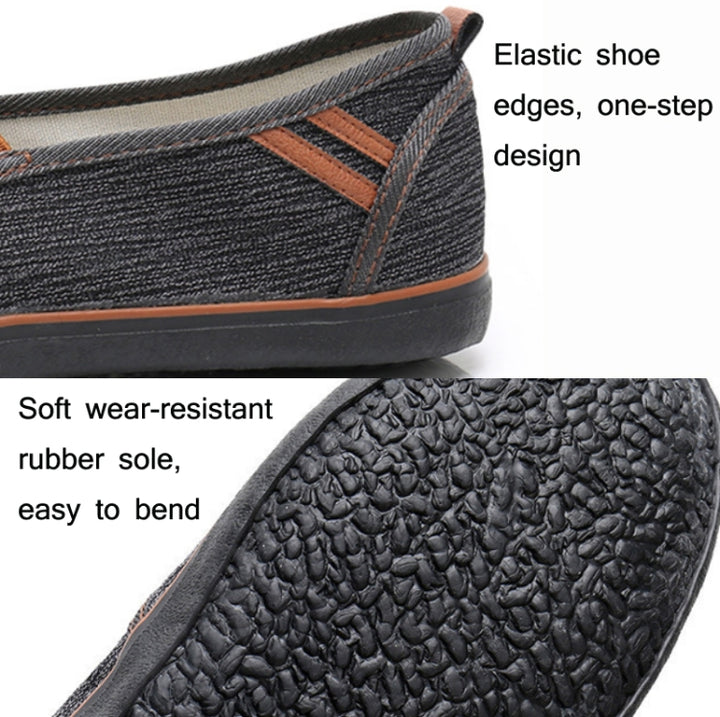 LuTai Men Loafers Rubber Sole Shoes Breathable Wear-Resistant Casual Shoes, 38, 39, 40, 41