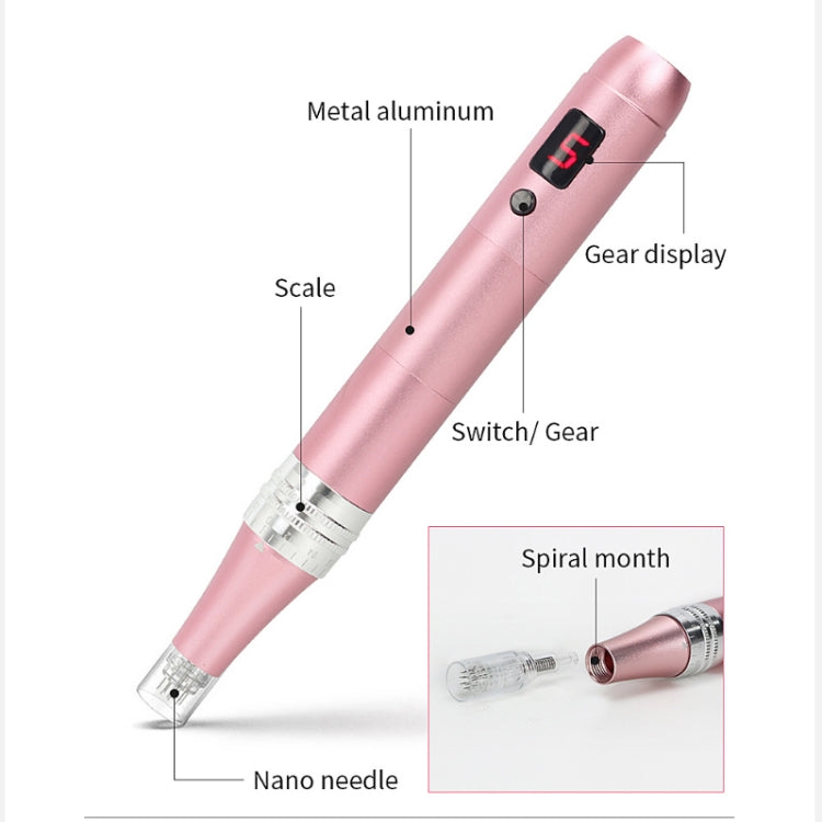 Microcrystalline Nano Electric Importer Micro-Needle Freckle Removal Beauty Instrument, Rlectric Microneedle (Pink), Display Microneedle (Pink)