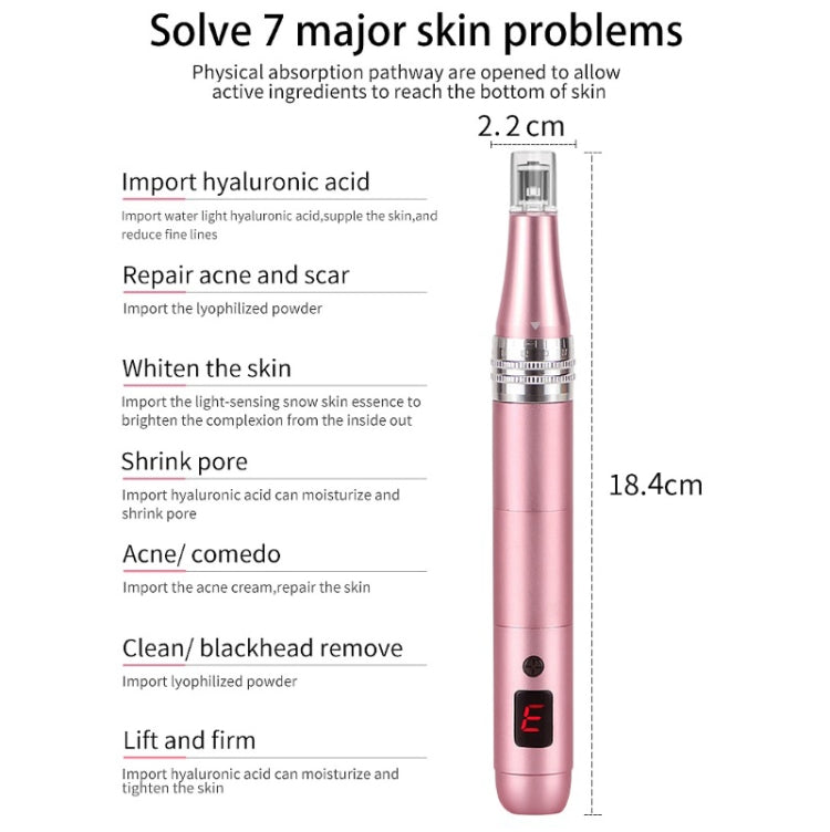 Microcrystalline Nano Electric Importer Micro-Needle Freckle Removal Beauty Instrument, Rlectric Microneedle (Pink), Display Microneedle (Pink)