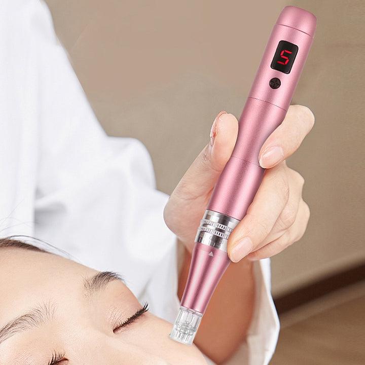 Microcrystalline Nano Electric Importer Micro-Needle Freckle Removal Beauty Instrument, Rlectric Microneedle (Pink), Display Microneedle (Pink)