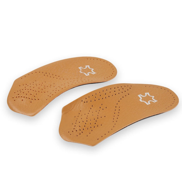 Cow Leather Arch Half Insole Flat Arch Support O-Leg Corrective Insole,Size: 35/36, 35/36, 37/38, 39/40, 41/42, 43/44, 45/46