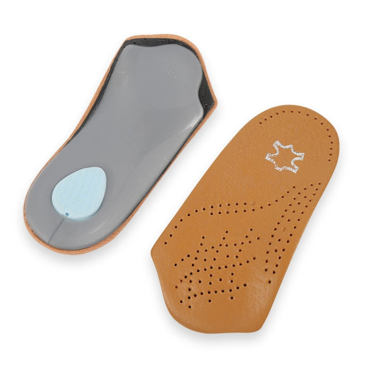 Cow Leather Arch Half Insole Flat Arch Support O-Leg Corrective Insole,Size: 35/36, 35/36, 37/38, 39/40, 41/42, 43/44, 45/46