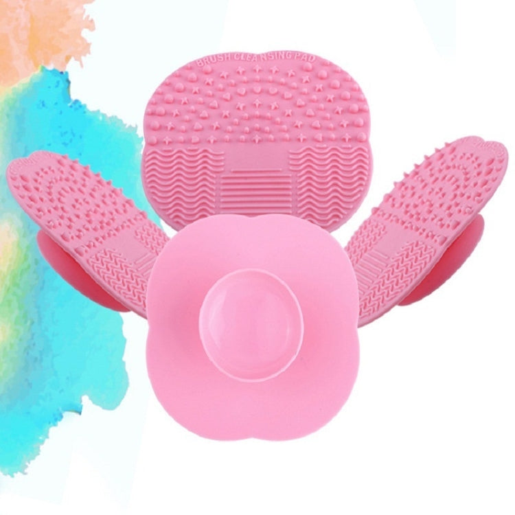 Four-leaf Clover Silicone Cosmetic Brush Cleaning Pad With Suction Cup Random Colour Delivery