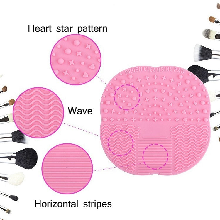 Four-leaf Clover Silicone Cosmetic Brush Cleaning Pad With Suction Cup Random Colour Delivery