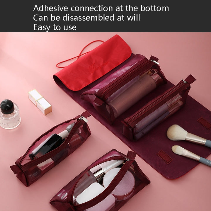 4 In 1 Multi-Function Cosmetics Storage Bag Removable Large Capacity Travel Convenient Cosmetic Bag Wash Bag, Red Wine, Black, Gray, Upgrade Green, Upgrade Pink, Upgrade Brown, Upgrade Blue, Upgrade Purple, Upgrade White