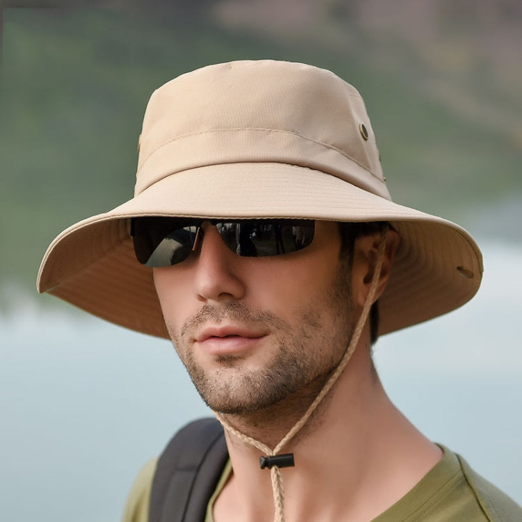 Outdoor Sun Hat Hiking Big Brim Breathable Sunscreen Fisherman Hat, Green Gray, Dark Gray, Brown, Khaki, Black, Navy, Beige